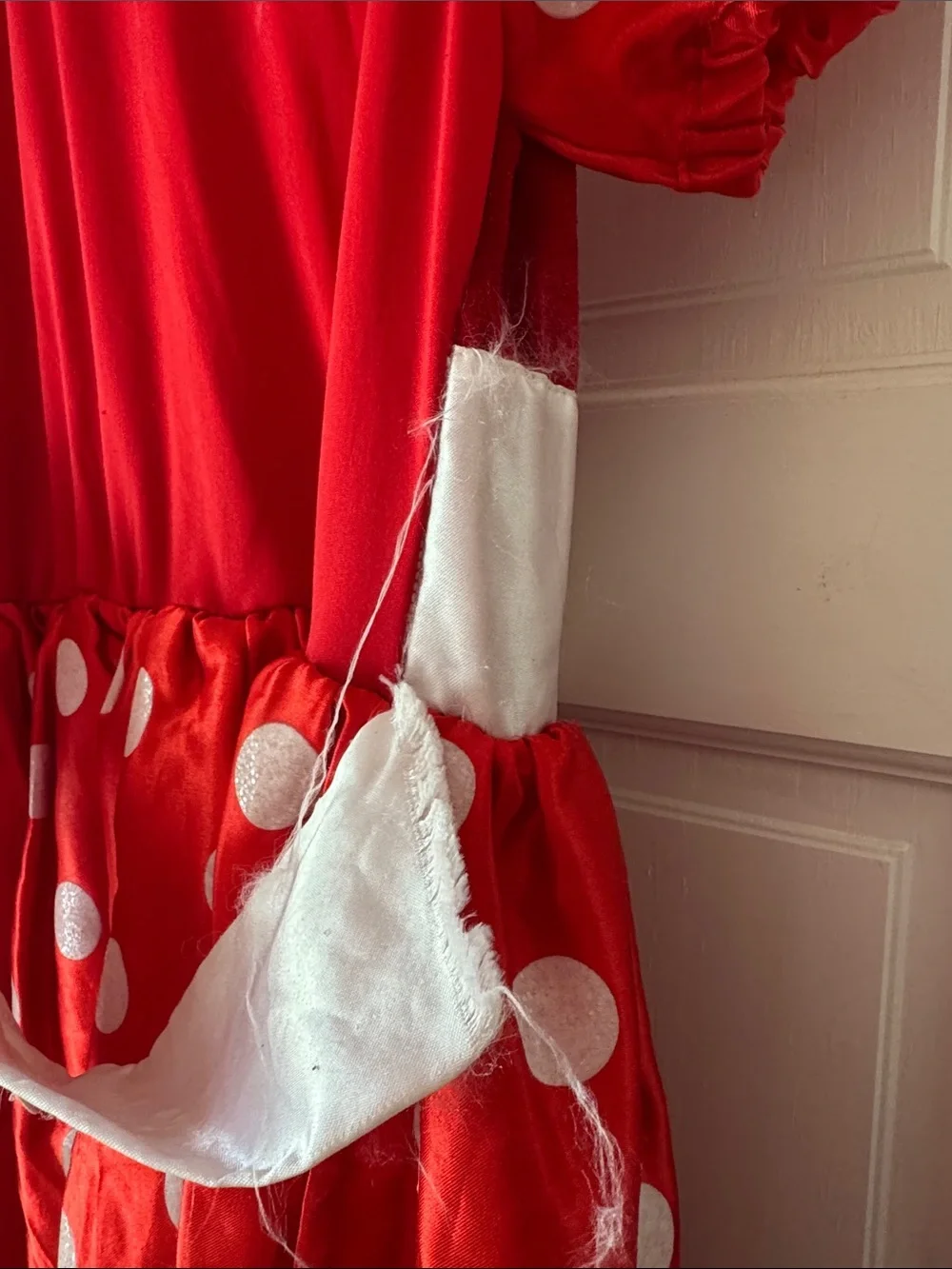 Disney Red Polka Dot Kids Costume Dress with White Bow